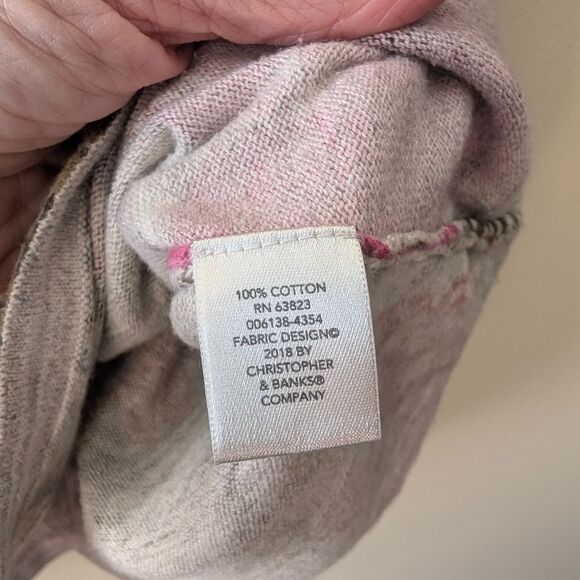 Christopher & Banks Sweater Cardigan Knit Short Sleeve Button Up Floral XL - Picture 5 of 5